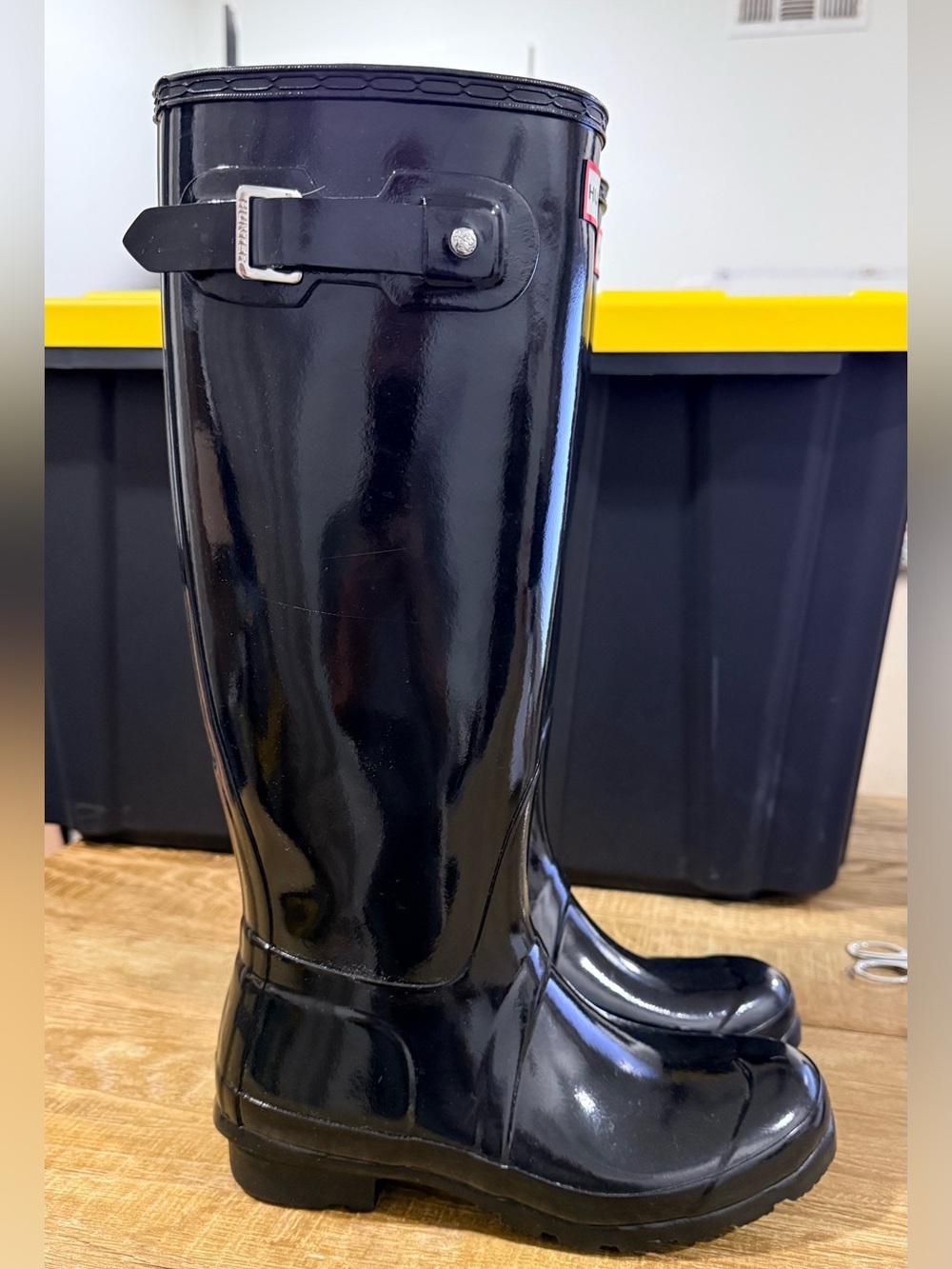 Hunter | Original Tall Gloss Black Rain Boots | Size 6 - Picture 3 of 7